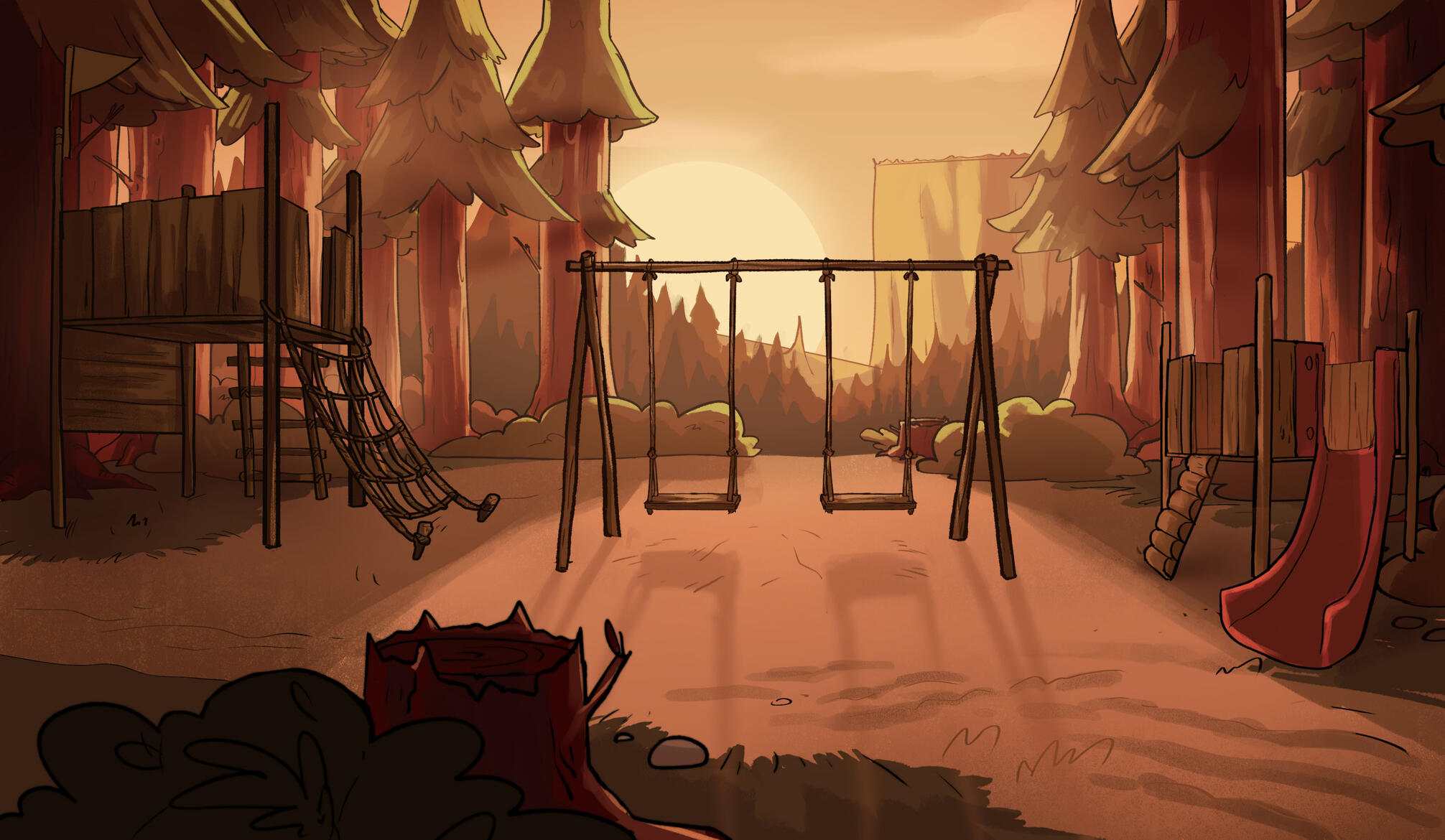 Gravity Falls Style Study - Evening