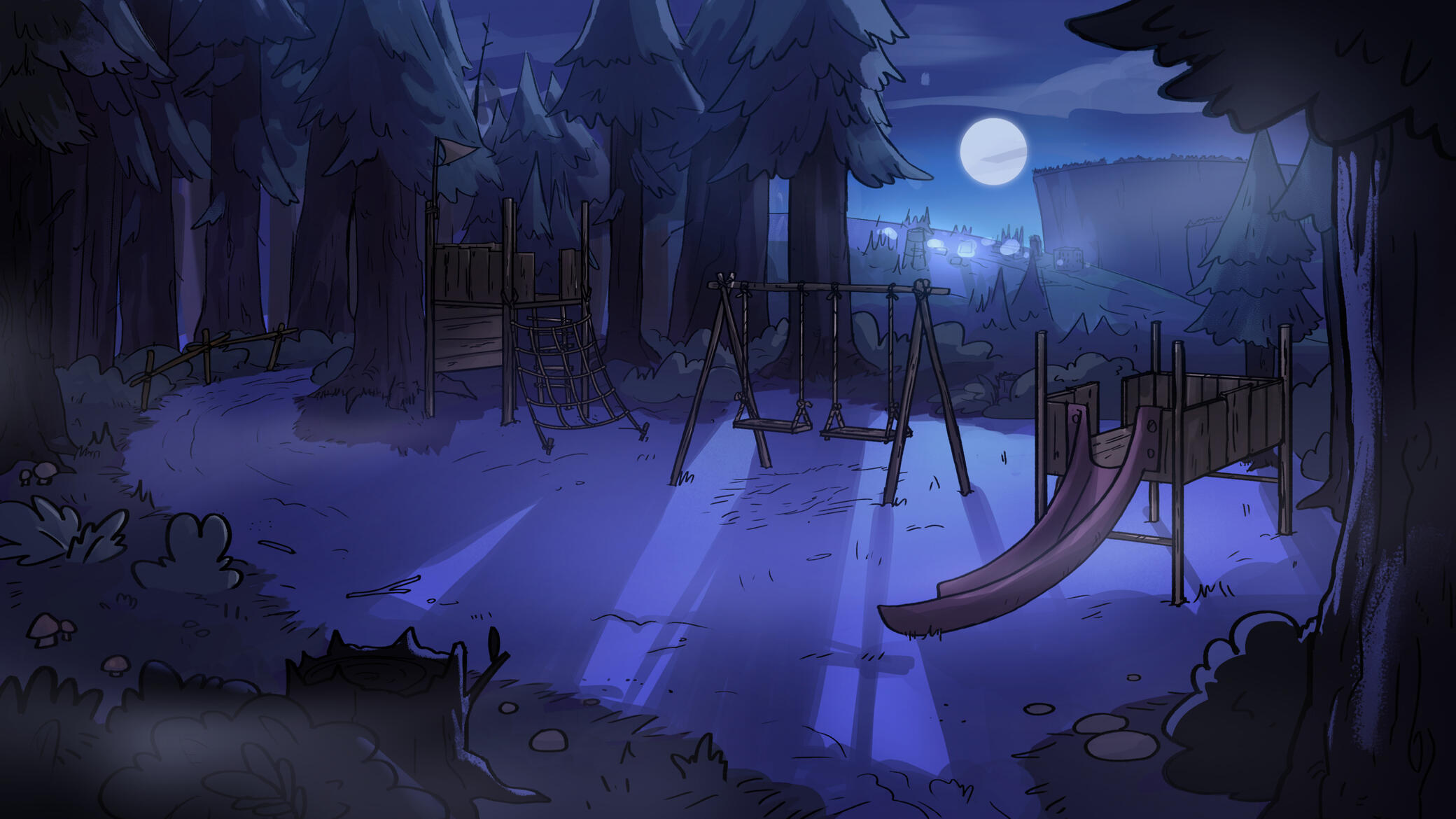 Gravity Falls Style Study - Night
